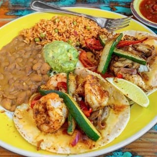Surf N Turf Fajita Taco Plate
