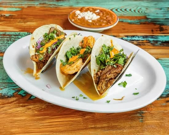 Three Flour Tacos Jalisco Style.